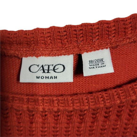 Cato Woman Orange Knit Sleeveless Sweater Size 18/20W - Picture 5 of 10